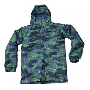 COLUMBIA Jacket Youth Large 14/16 Interchange Ski Thermal 2-in-1 Snow Coat Green